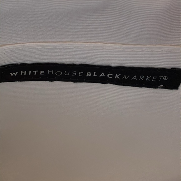 NWT White House Black Market white clutch with floral print & studs on one side - Picture 11 of 14